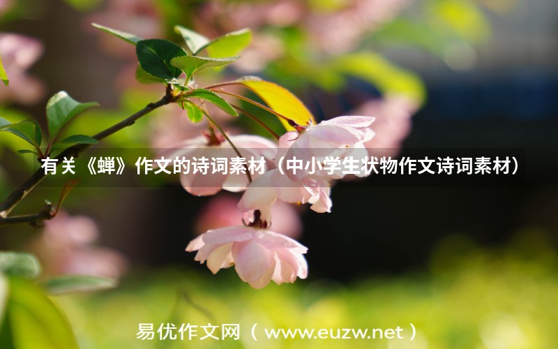 易優(yōu)作文網(wǎng)——有關(guān)《蟬》作文的詩詞素材(中小學(xué)生狀物作文詩詞素材)