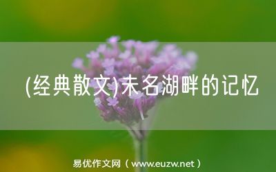 易優(yōu)作文網(wǎng)——(經(jīng)典散文)未名湖畔的記憶