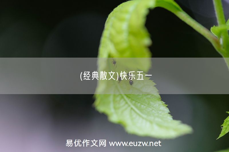 易優(yōu)作文網(wǎng)——(經(jīng)典散文)快樂五一