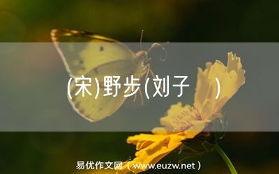 易優(yōu)作文網(wǎng)——(宋)野步(劉子翚)