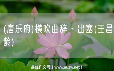 易優(yōu)作文網(wǎng)——(唐樂府)橫吹曲辭·出塞(王昌齡)