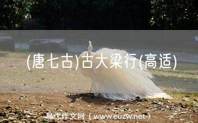 易優(yōu)作文網(wǎng)——(唐七古)古大梁行(高適)