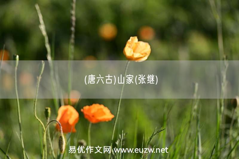 易優(yōu)作文網(wǎng)——(唐六古)山家(張繼)