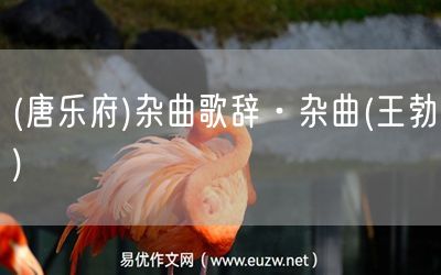 易優(yōu)作文網(wǎng)——(唐樂(lè)府)雜曲歌辭·雜曲(王勃)