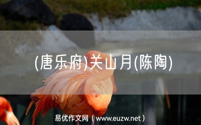 易優(yōu)作文網(wǎng)——(唐樂府)關(guān)山月(陳陶)