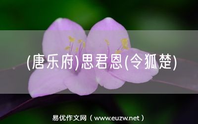易優(yōu)作文網(wǎng)——(唐樂府)思君恩(令狐楚)
