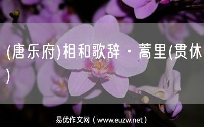 易優(yōu)作文網(wǎng)——(唐樂(lè)府)相和歌辭·蒿里(貫休)