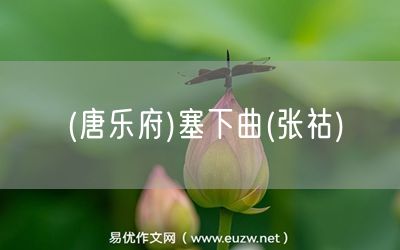 易優(yōu)作文網(wǎng)——(唐樂(lè)府)塞下曲(張祜)