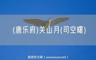 易優(yōu)作文網(wǎng)——(唐樂(lè)府)關(guān)山月(司空曙)