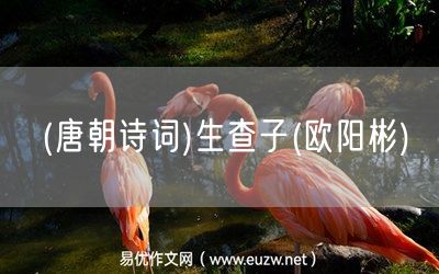 易優(yōu)作文網(wǎng)——(唐朝詩(shī)詞)生查子(歐陽(yáng)彬)