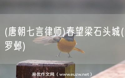 易優(yōu)作文網(wǎng)——(唐朝七言律師)春望梁石頭城(羅鄴)