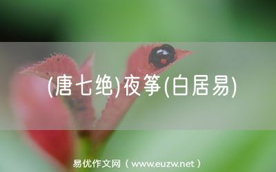 易優(yōu)作文網(wǎng)——(唐七絕)夜箏(白居易)