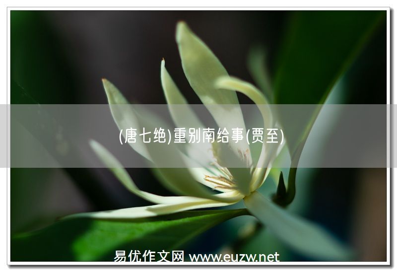 易優(yōu)作文網(wǎng)——(唐七絕)重別南給事(賈至)