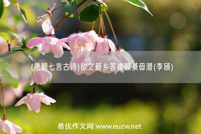 易優(yōu)作文網——(唐朝七言古詩)欲之新鄉(xiāng)答崔顥綦毋潛(李頎)