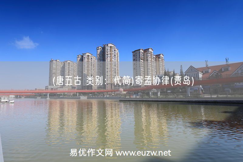 易優(yōu)作文網(wǎng)——(唐五古 類別:代簡)寄孟協(xié)律(賈島)