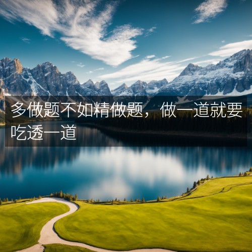 多做題不如精做題，做一道就要吃透一道