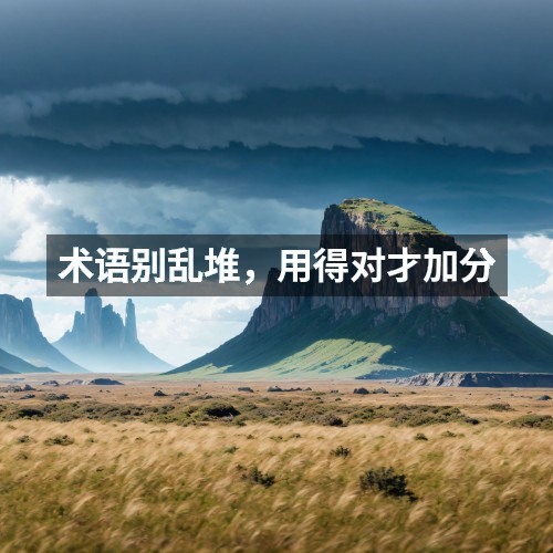 術(shù)語(yǔ)別亂堆，用得對(duì)才加分