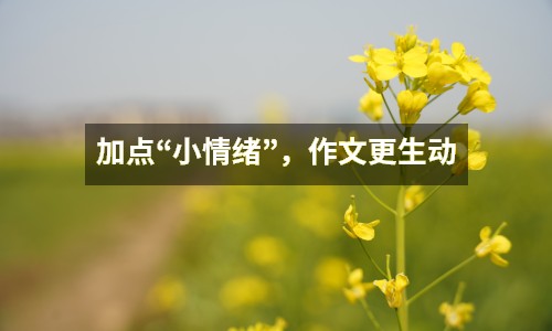 加點“小情緒”，作文更生動