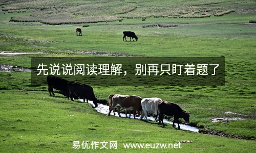 先說說閱讀理解，別再只盯著題了