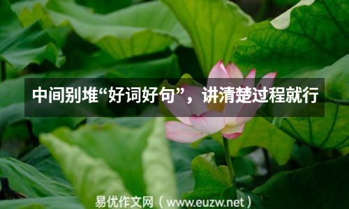 中間別堆“好詞好句”，講清楚過程就行