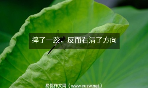 摔了一跤，反而看清了方向