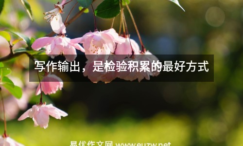 寫作輸出，是檢驗積累的最好方式